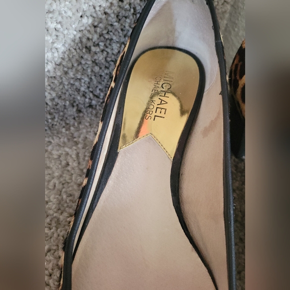 Michael Kors Brown and Black Heels with Leopard Print in Calf Hair.size 7.5 - Picture 3 of 16